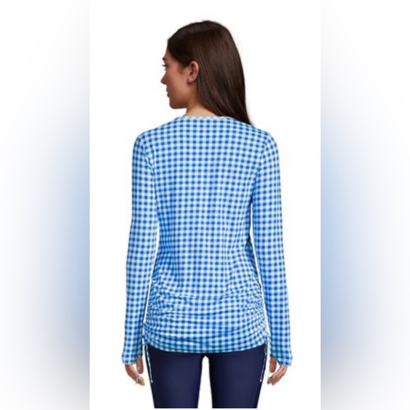 LANDS' End Draper James Women's Adjustable Long Sleeve Swim Tunic Rash Guard-NWT - Picture 3 of 3